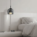 June Minimalist Pendant Light in Smoke Gray Glass