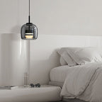 June Minimalist Pendant Light in Smoke Gray Glass