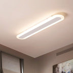 Arisha Minimalist Oval Linear Flush-Mount Ceiling Light in White or Coffee