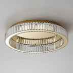 Kristy Modern Art Deco Round Crystal Flush-Mount Ceiling Light in Gold