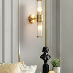Kristy Cylindrical Gold Glass & Metal Vanity Wall Sconce