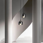 June Minimalist Pendant Light in Smoke Gray Glass