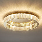 Kristy Modern Art Deco Round Crystal Flush-Mount Ceiling Light in Gold