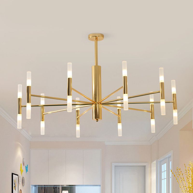 Kristy Modern Cylindrical Metal Chandelier in Gold