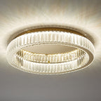 Kristy Modern Art Deco Round Crystal Flush-Mount Ceiling Light in Gold