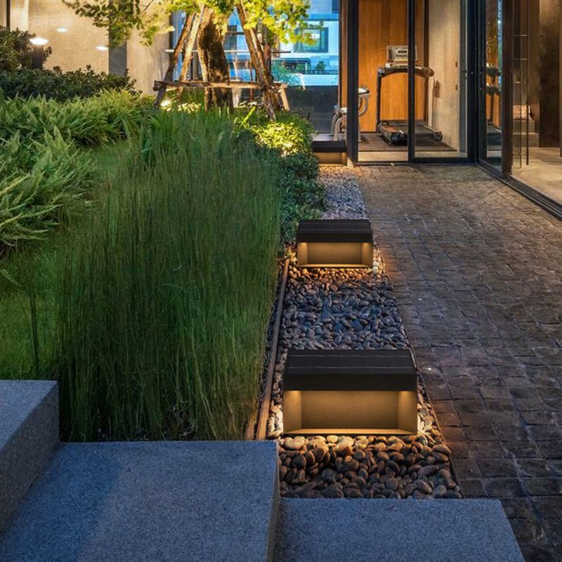 Elow Solar-Powered Modern Square Outdoor Post Lamps