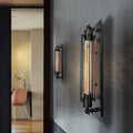 Tronel Vintage Cylindrical Metal Wall Lamp - Black, Red, Silver, or Gold