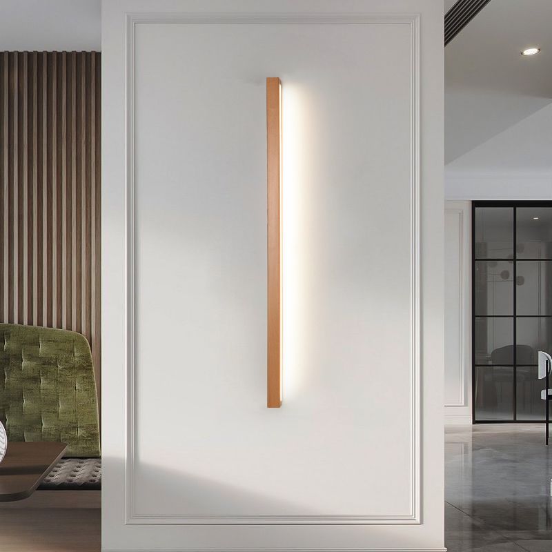 Muto Linear Vanity Wall Lamp with Wooden Front