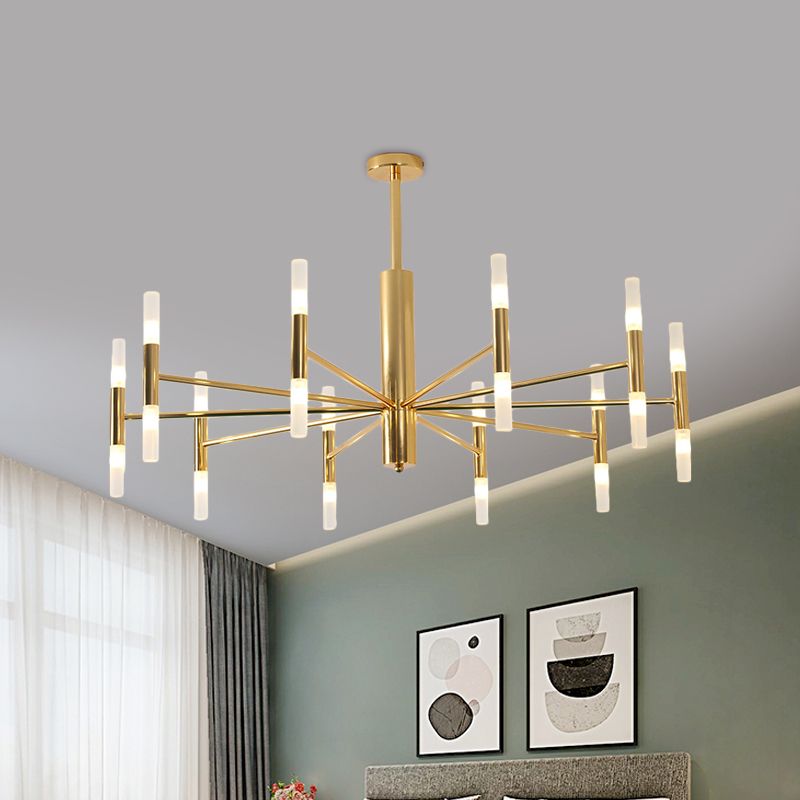 Kristy Modern Cylindrical Metal Chandelier in Gold