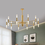 Kristy Modern Cylindrical Metal Chandelier in Gold
