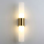 Arisha Modern Two-Light Metal & Glass Vanity Wall Sconce, Black and Gold Finish
