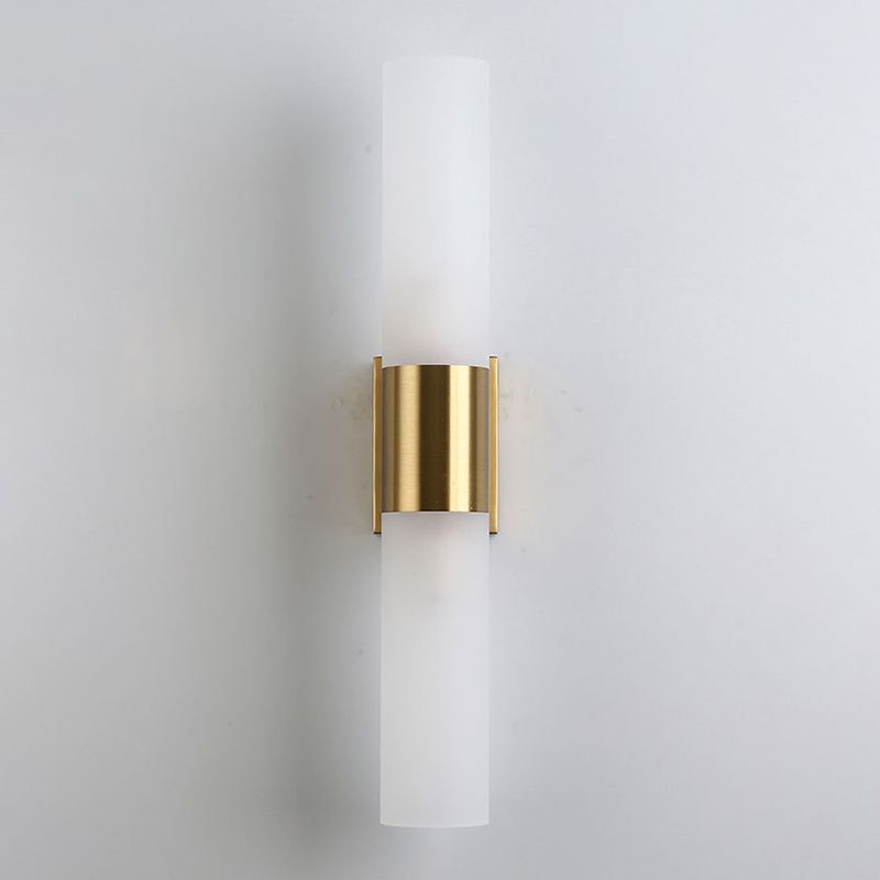 Arisha Modern Two-Light Metal & Glass Vanity Wall Sconce, Black and Gold Finish