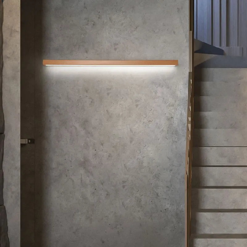 Muto Linear Vanity Wall Lamp with Wooden Front