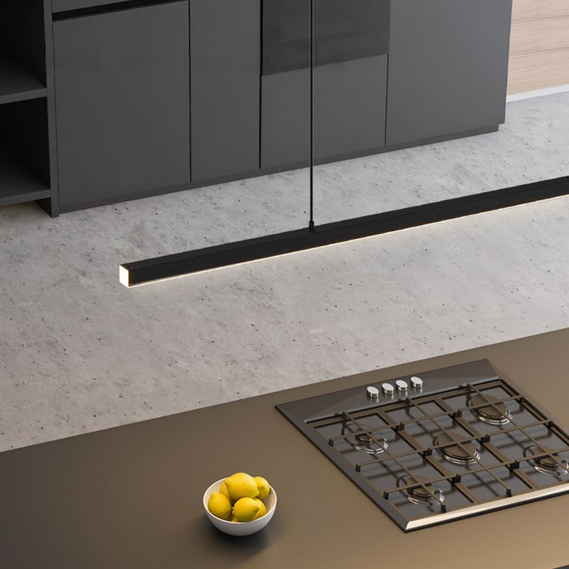 Arisha Minimalist Linear Metal Pendant Light, White or Black