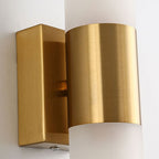 Arisha Modern Two-Light Metal & Glass Vanity Wall Sconce, Black and Gold Finish