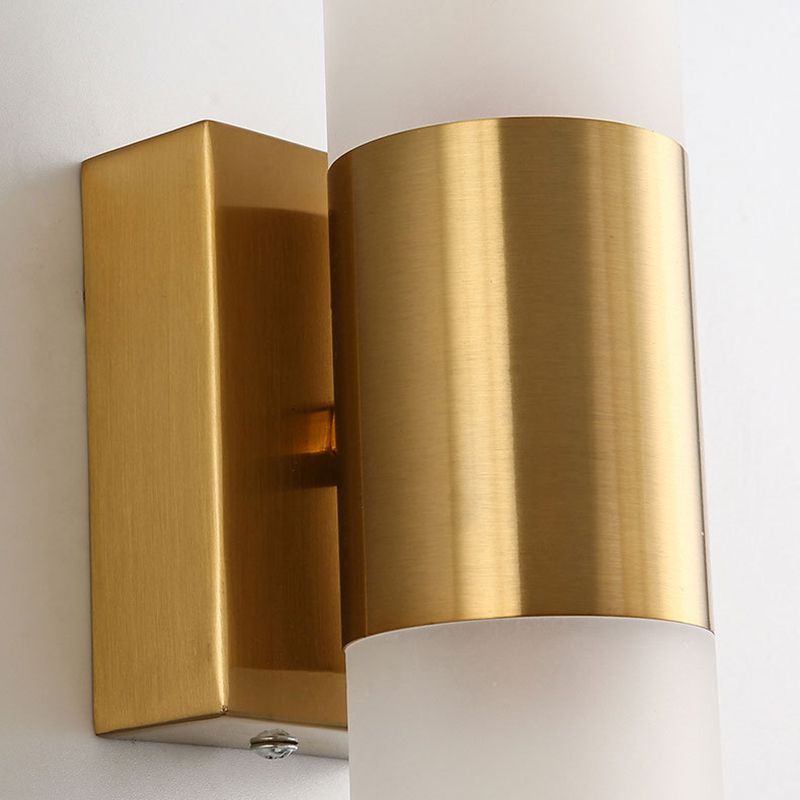Arisha Modern Two-Light Metal & Glass Vanity Wall Sconce, Black and Gold Finish