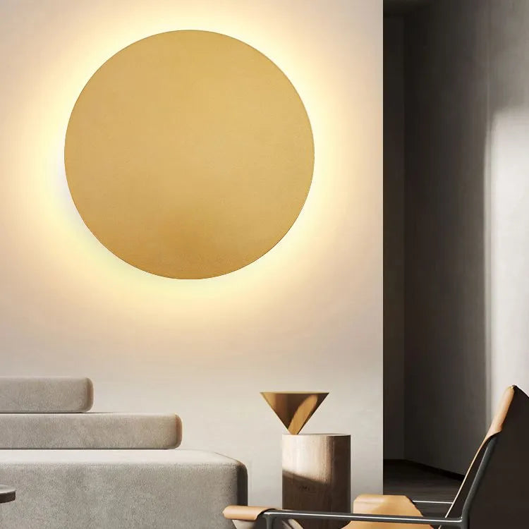 Arisha Minimalist Round Wall Mounted Lamp, Metal, Bedside/Living Room