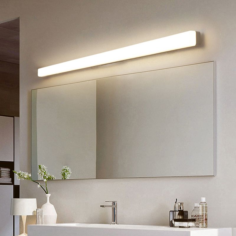Arisha Minimalist White Bar Vanity Wall Lamp for Mirror Front