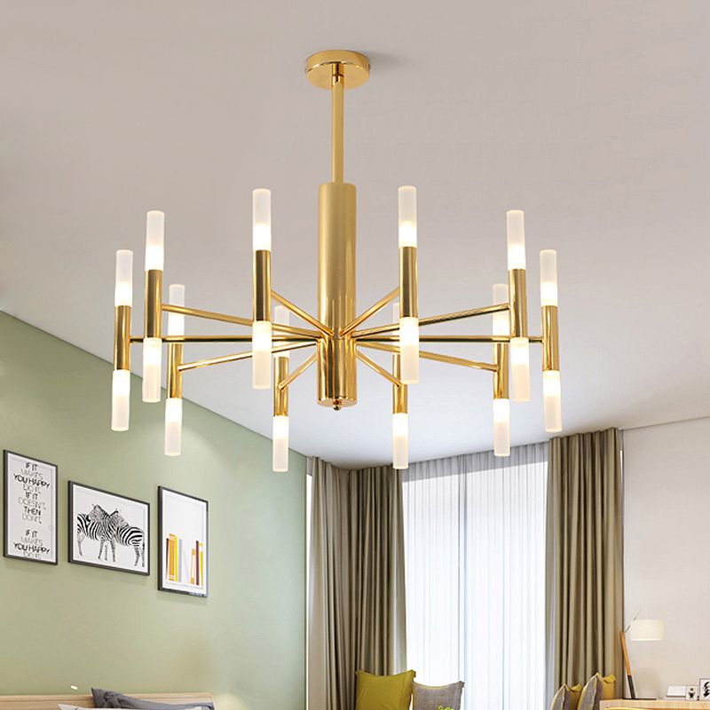 Kristy Modern Cylindrical Metal Chandelier in Gold