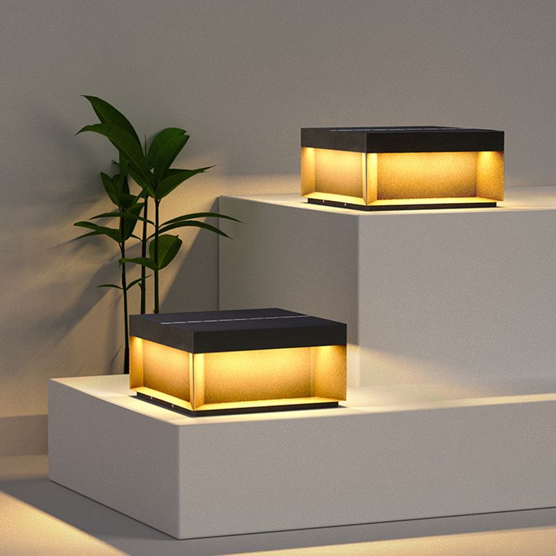 Elow Solar-Powered Modern Square Outdoor Post Lamps