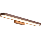 Luxa Modern Curved Metal Mirror-Front Wall Lamp, Black/Coffee Finish
