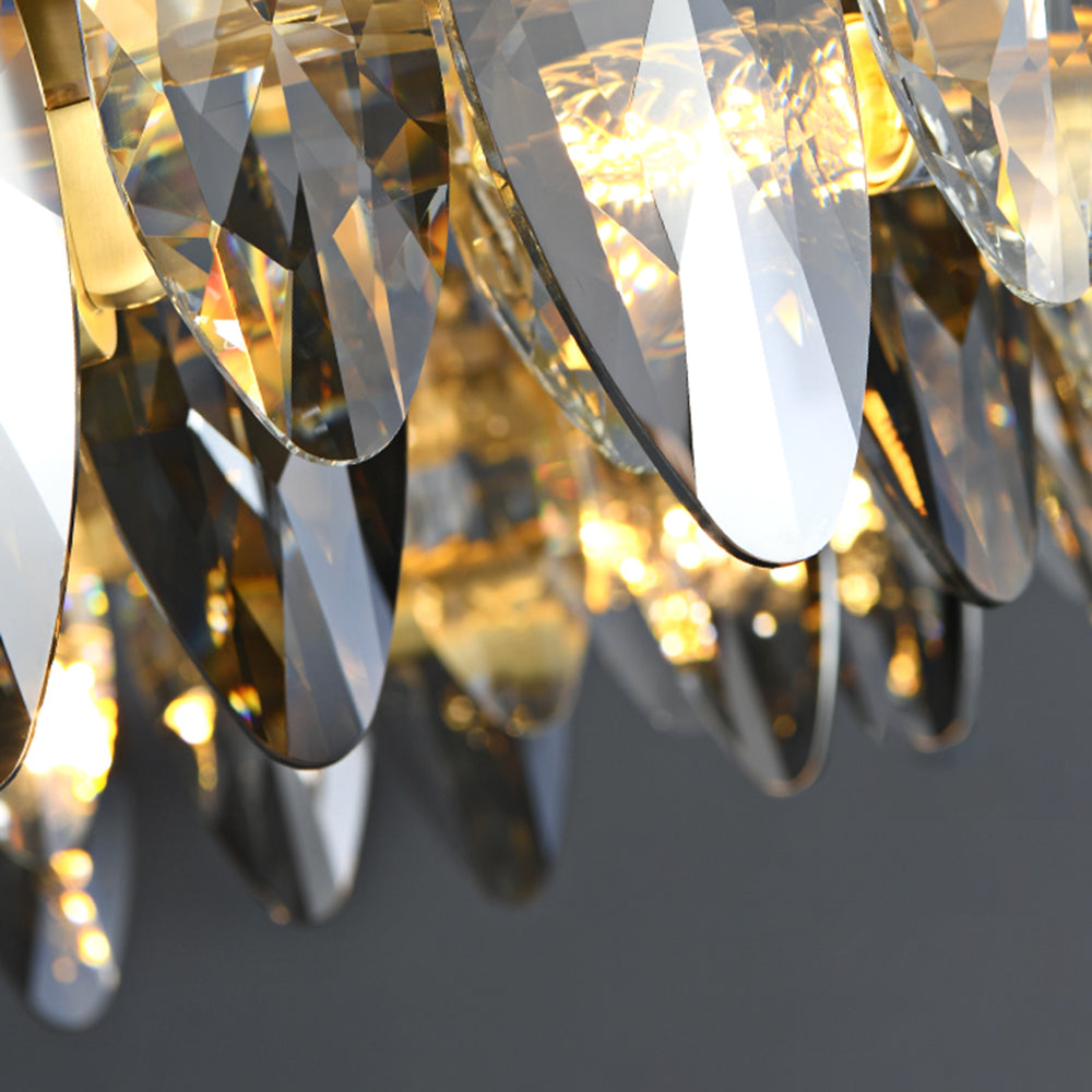 Kristy Modern Annular Metal and Crystal Pendant Light in Gold