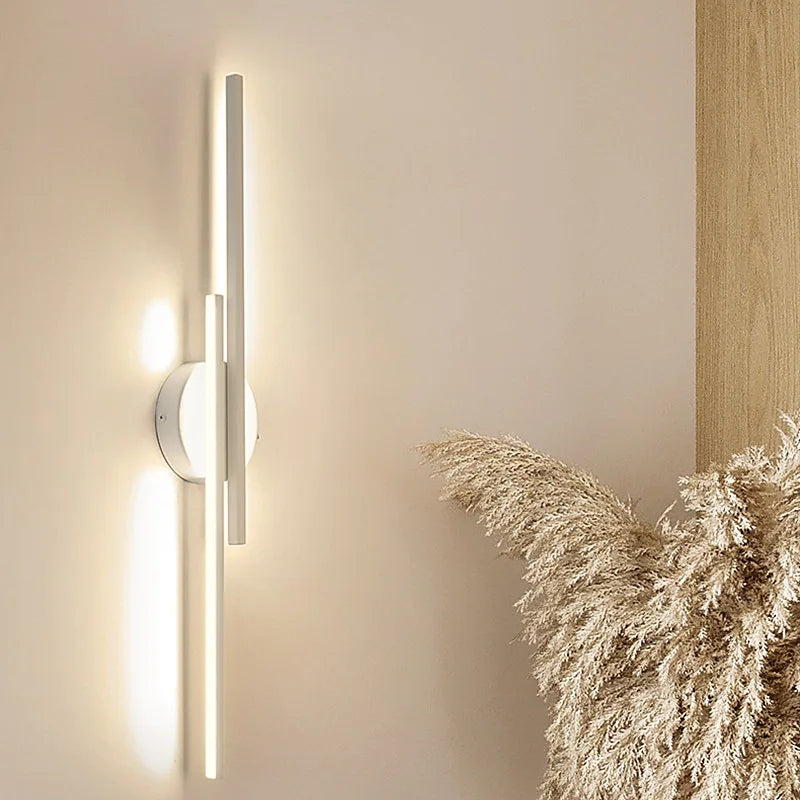 Elgo Modern Nordic LED Metal Wall Sconce, Disc or Linear Design, Black or White Finish