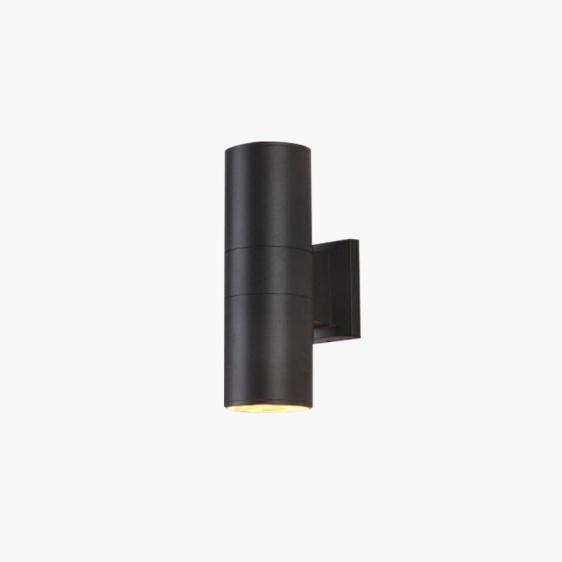 Kren Minimalist Black Metal Dual-Head Outdoor Wall Light
