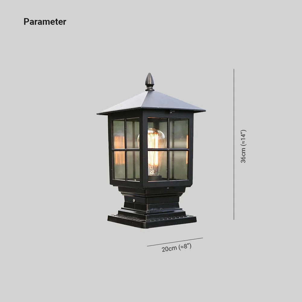 Etilo Modern Metal and Glass LED Outdoor Post Lantern