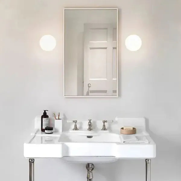 Valentina Modern Globe-Shaped LED Vanity Wall Lamp, Metal & Glass