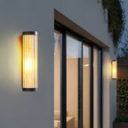 Yoru Modern Black Semi-Cylindrical Outdoor Wall Lamp, Metal & Glass