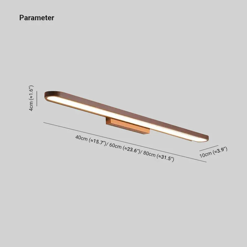 Luxa Modern Curved Metal Mirror-Front Wall Lamp, Black/Coffee Finish