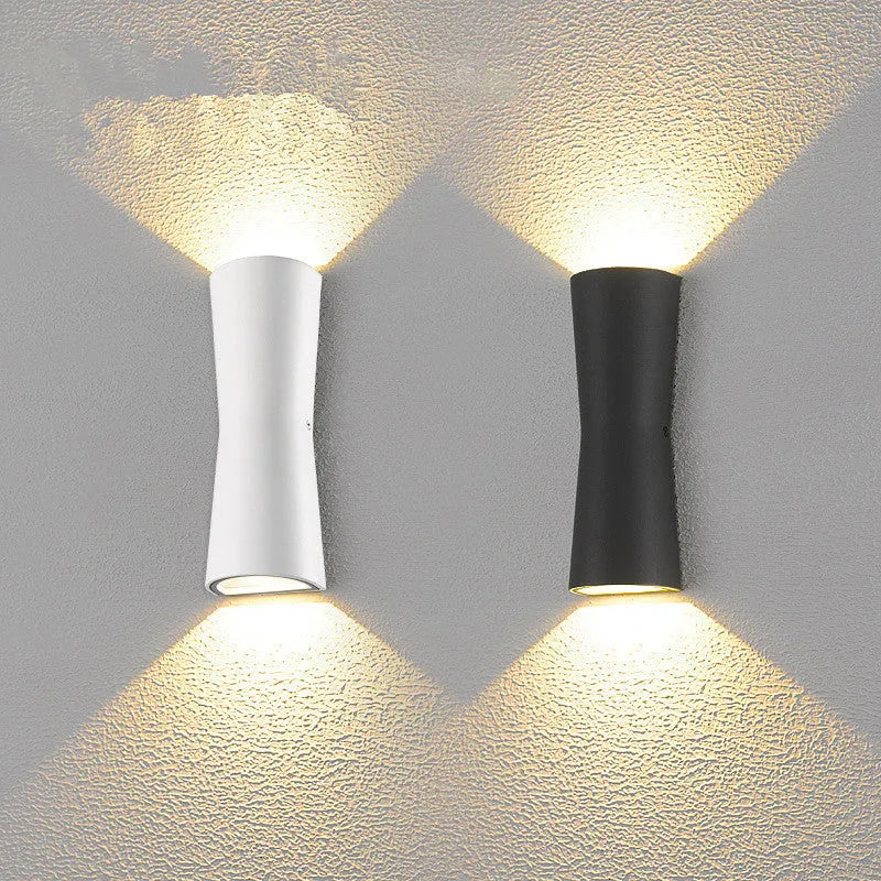 Laxor Minimalist Torch Outdoor Wall Light, Waterproof Metal, Black or White