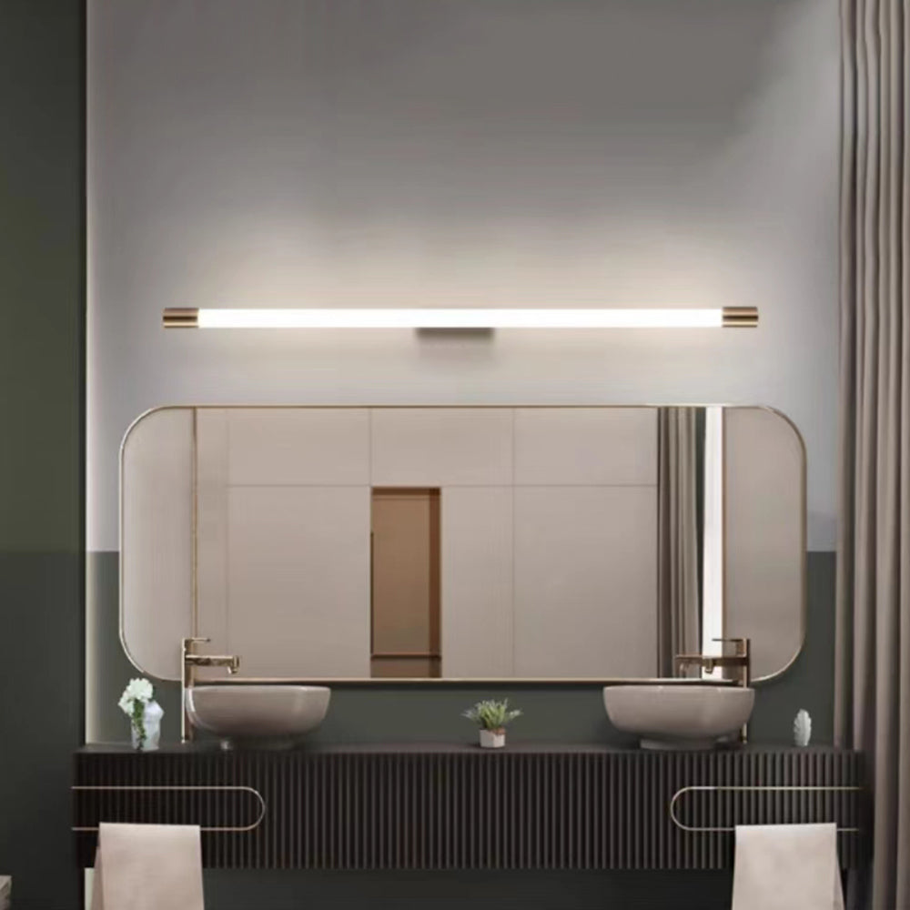 Arisha Modern Gold Mirror Front Vanity Wall Lamp, Metal/