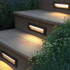 Ray Modern Rectangular Metal Outdoor Step/Deck Light - Black