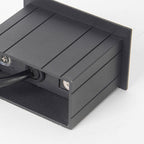 Ray Modern Rectangular Metal Outdoor Step/Deck Light - Black