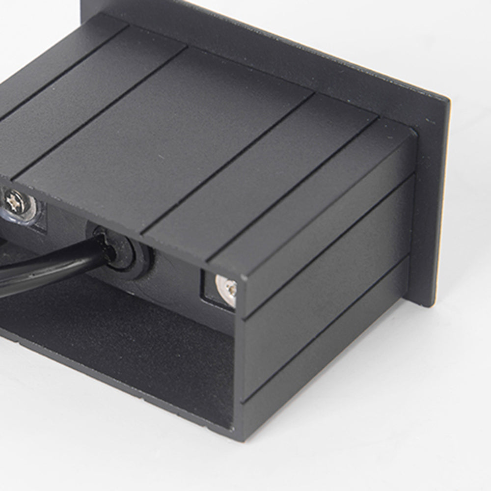 Ray Modern Rectangular Metal Outdoor Step/Deck Light - Black