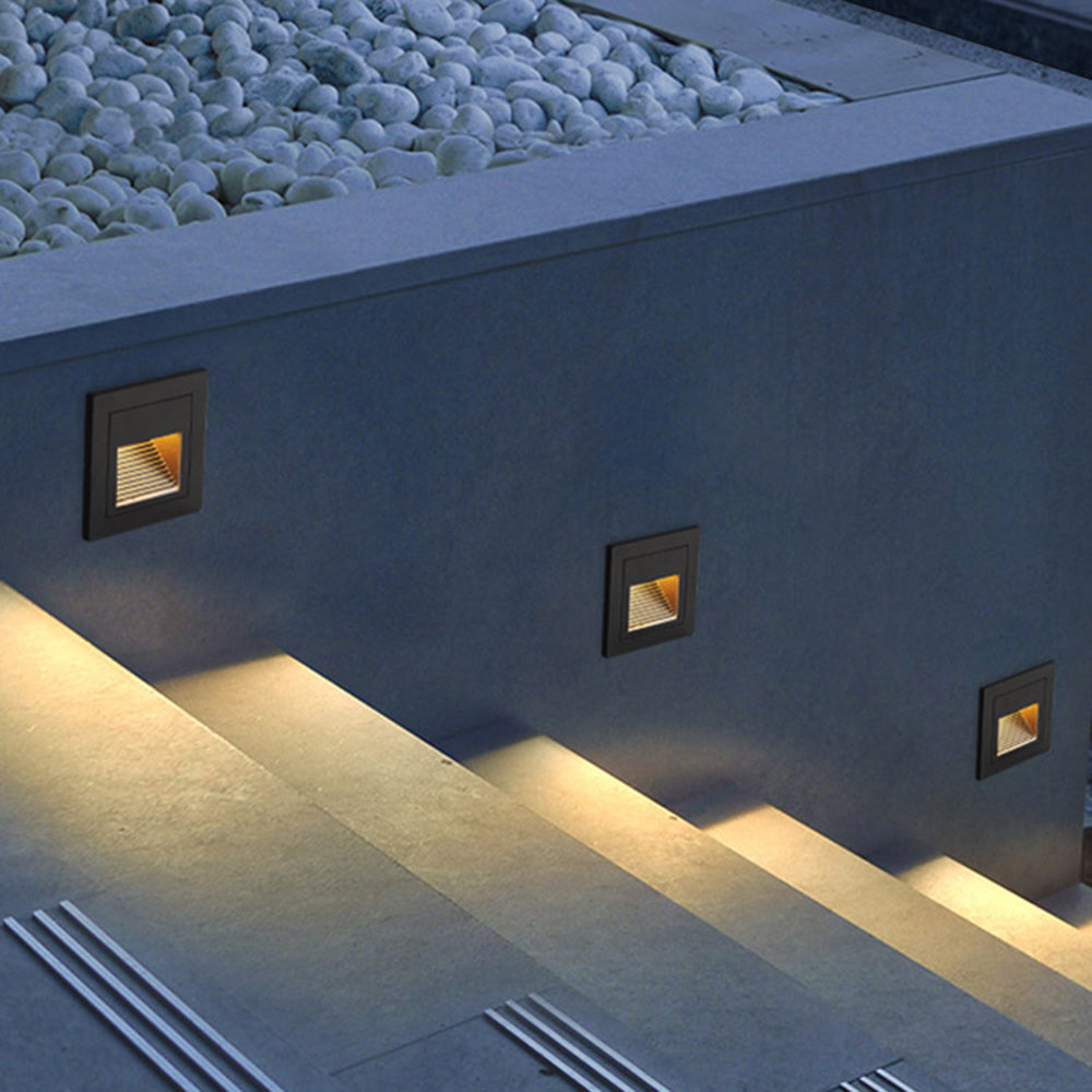 Ray Modern Square Metal Outdoor Deck & Step Light - Black