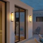 Yoru Modern Black Semi-Cylindrical Outdoor Wall Lamp, Metal & Glass