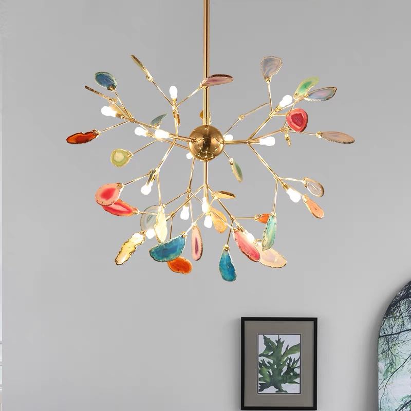 Aria Agate Colourful Chandelier for Bedroom or Living Room