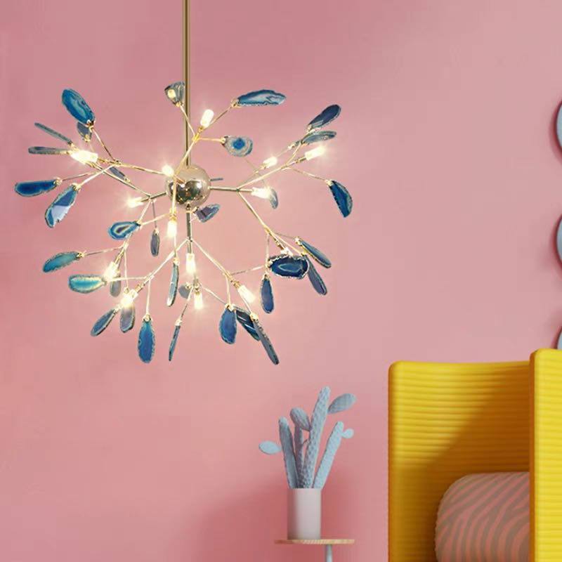 Aria Agate Colourful Chandelier for Bedroom or Living Room