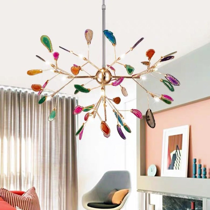 Aria Agate Colourful Chandelier for Bedroom or Living Room