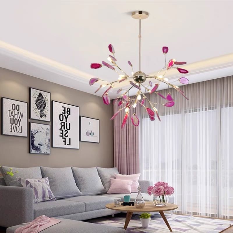 Aria Agate Colourful Chandelier for Bedroom or Living Room