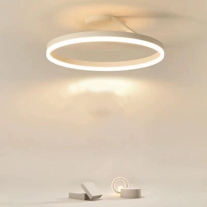 Solen Modern Black & White Circular Flush-Mount Ceiling Light
