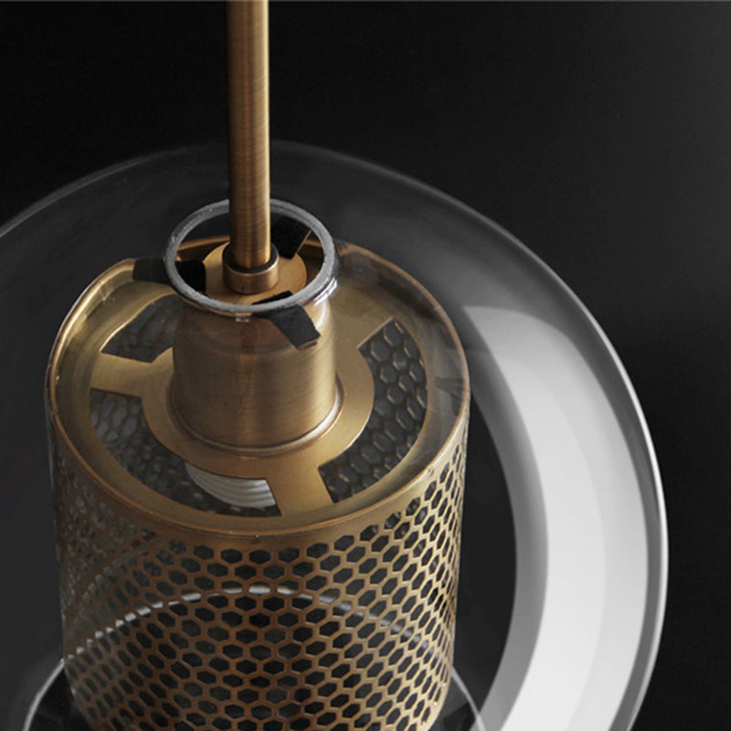 Hessa Contemporary Gold Glass Pendant Light with Globe or Cylinder Shade