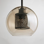 Hessa Contemporary Gold Glass Pendant Light with Globe or Cylinder Shade
