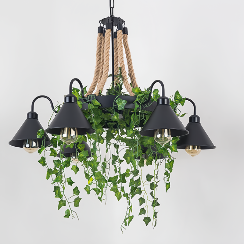 Arisha Retro Black Metal LED Chandelier for Restaurants, Bars & Living Rooms