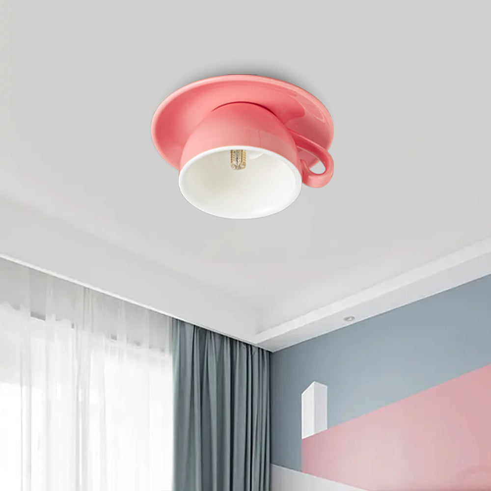 Aria Modern Ceramic Coffee Cups Flush-Mount Ceiling Light