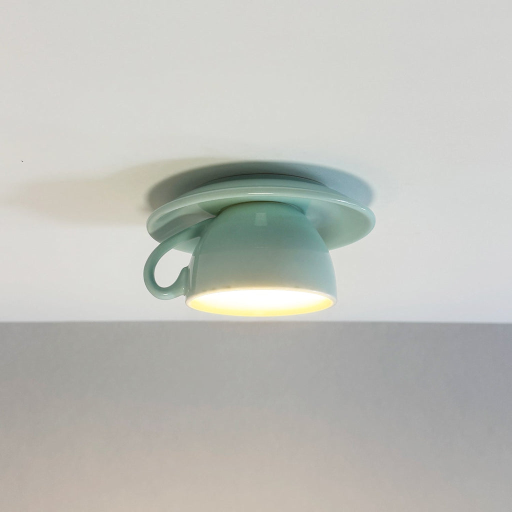 Aria Modern Ceramic Coffee Cups Flush-Mount Ceiling Light