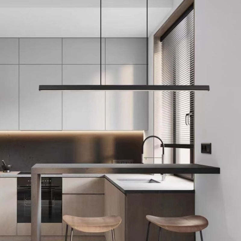 Thala Modern Linear Metal LED Pendant Light - Black or Brown
